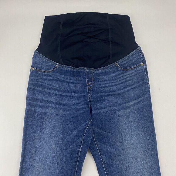 Ingrid & Isabel Maternity Skinny Bootcut Denim Blue Jeans Sz 8 Cotton Stretch - Picture 2 of 10